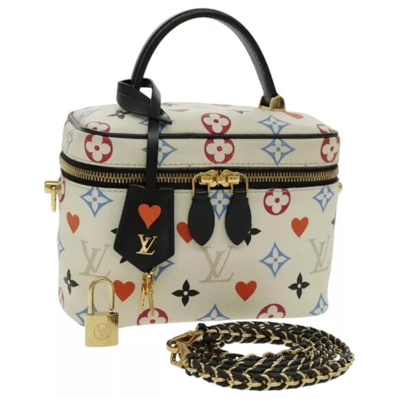 LOUIS VUITTON Monogram Game On Vanity PM Hand Bag White - Picture 1 of 15